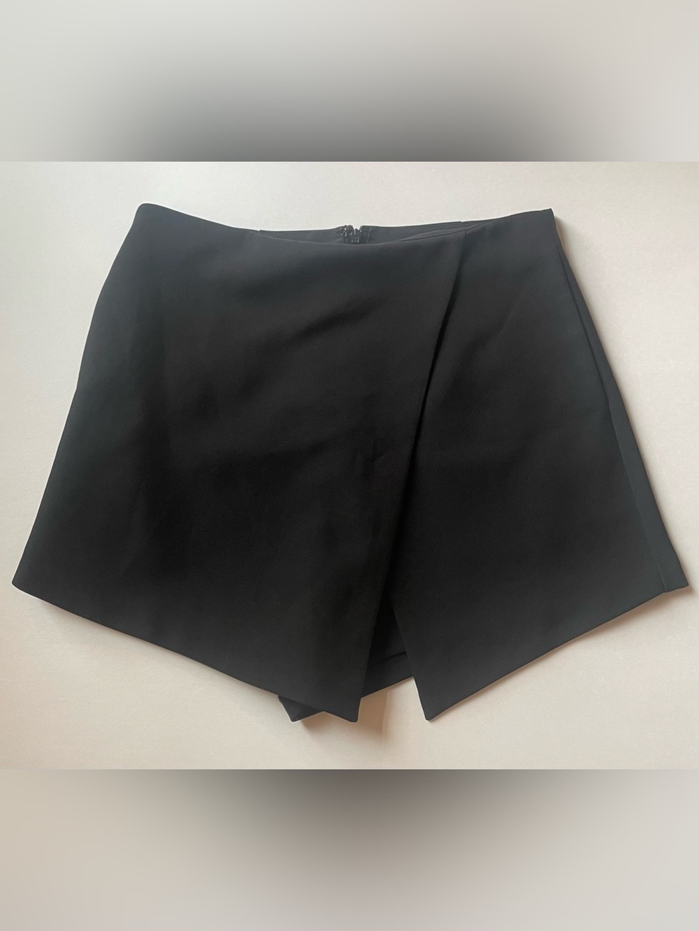 Lovers + Friends Black Asymmetrical Skort Chic minimalist old money